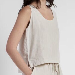 NEW Parachute Linen Tank Top Bone Sz XL Lounge Sleep Scoop Neck Minimalist